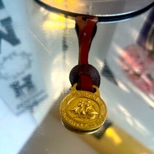 Brahmin Gold and Brown  handbag tag or Keychain